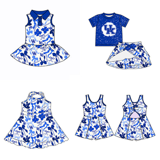 ( Moq 5 each style ) Baby Girl UK Blue Bows Sibling Dress Set 5.14
