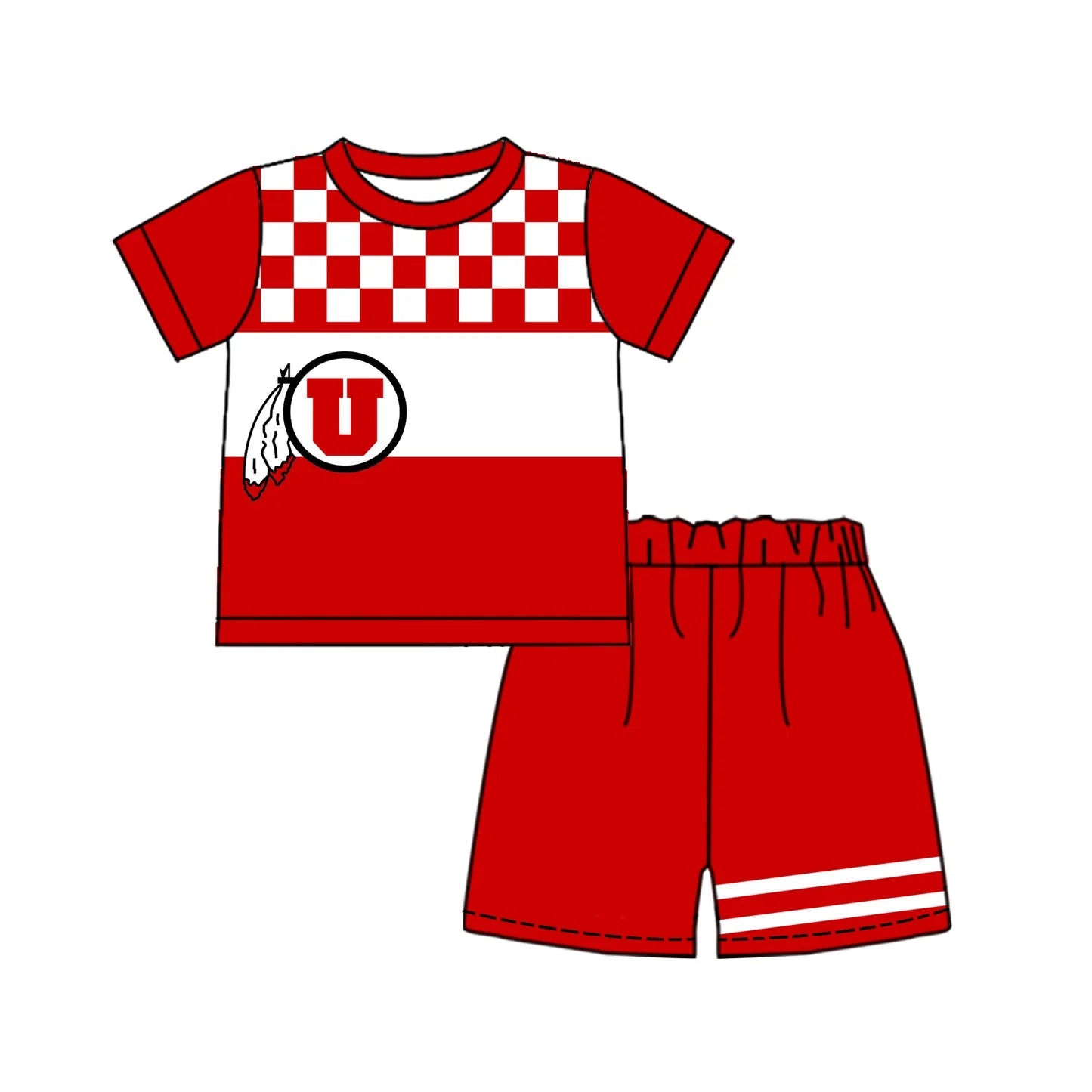( Moq 5 ) Sibling Baby Boys Kids Short Sleeves Shirt Shorts Team Set Clothes