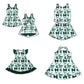 ( Moq 5 each style ) Baby Girl Toddler Team Green Bows Sibling Dress Set 6.26