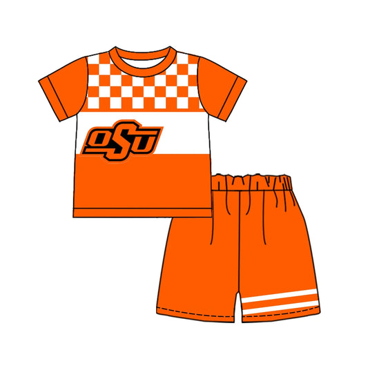 ( Moq 5 ) Sibling Baby Boys Kids Short Sleeves OSU Shirt Shorts Team Set Clothes