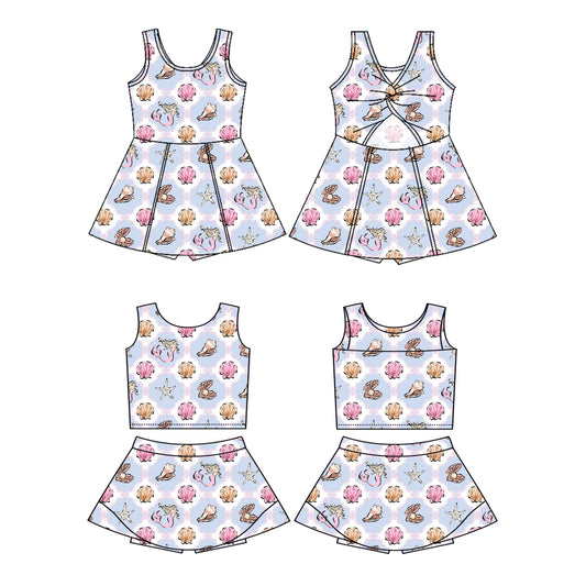 ( Moq 5 Each Style ) Baby Girls Kids Sleeveless Shell Sibling Summer Dress Set