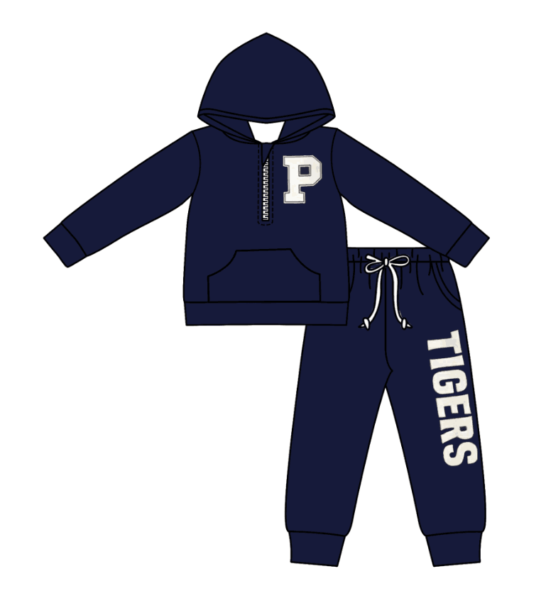 ( MOQ 5 ) Custom Design Baby Kids Toddler Long Sleeves Hoodie Tops Pants Sets