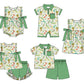 Baby Boy Girl Animals Sibling Matching Green Dress Romper Clothes Set ( Moq 5 Each style )