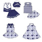 ( Moq 5 each style ) Baby Girl Toddler CR Team Bows ‌Sibling Dress Set