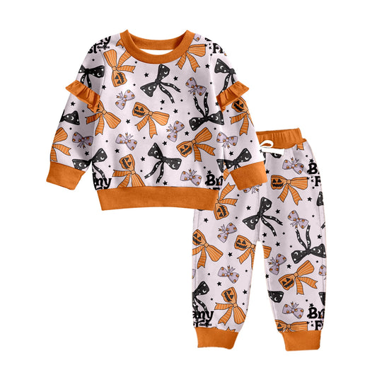 Baby Girl Long Sleeves Bows Shirt Pants Halloween Set