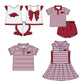 ( Moq 5 each style ) Baby Boy Girl Short Sleeves Team Pig Sibling Dress Shirt Set 5.5
