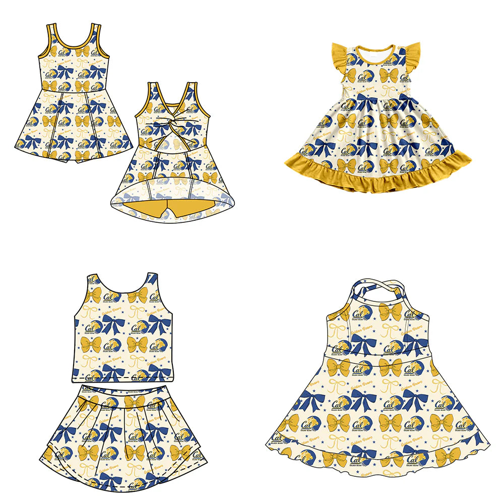 ( Moq 5 each style ) Baby Girl Toddler Team Bows Sibling Dress Set 6.24