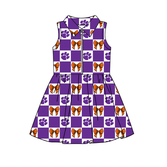 ( Moq 5 ) Custom Baby Girls Kids Sleeveless Shorts Knee Length Team Zipper Dress Cheer Clothes