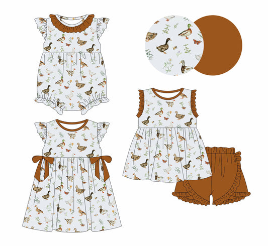 Baby Girl Ducks Sibling Romper Dress Set ( Moq 5 Each Style ) 1.18