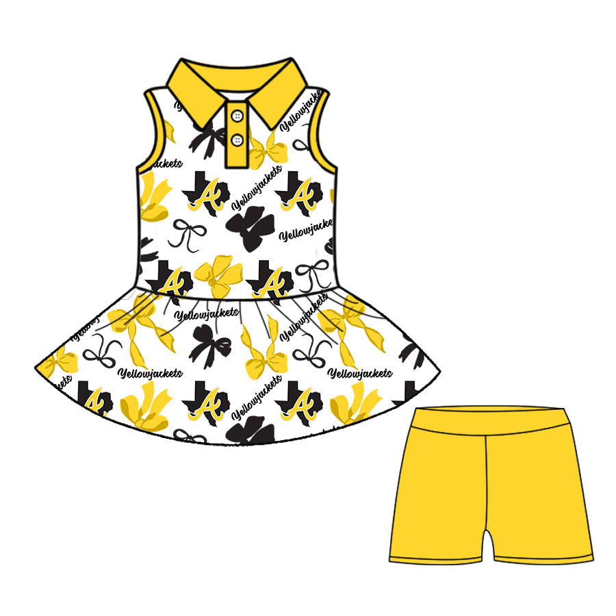 ( Moq 5 each style ) Baby Boy Girl Team Cheer Sibling Shirt Bows Dress Set 8.11