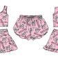 ( Moq 5 Each Style ) Baby Girls Kids Sleeveless Soccer Bows Sibling Shorts Sets Clothes
