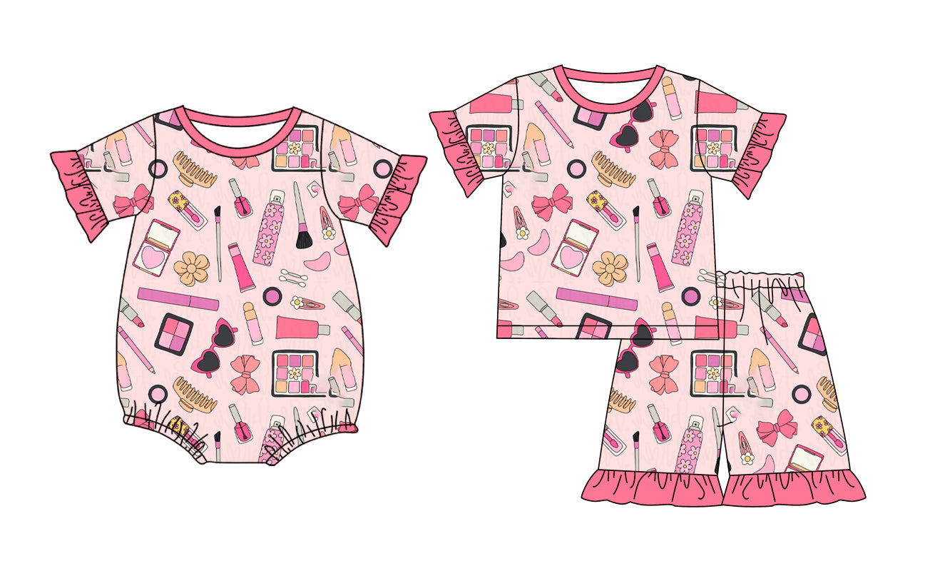 ( Moq 5 Each Style ) Sibling Baby Girls Kids Short Sleeves Summer Shirt Shorts Set Romper