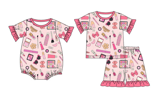 ( Moq 5 Each Style ) Sibling Baby Girls Kids Short Sleeves Summer Shirt Shorts Set Romper