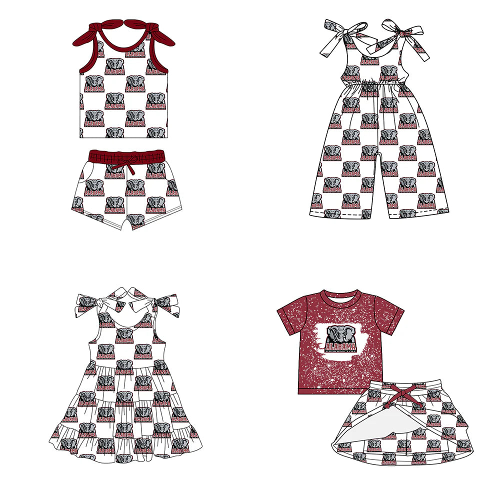 ( Moq 5 each style ) Baby Girl Toddler Elephant Team Sibling Romper Dress Set 7.15