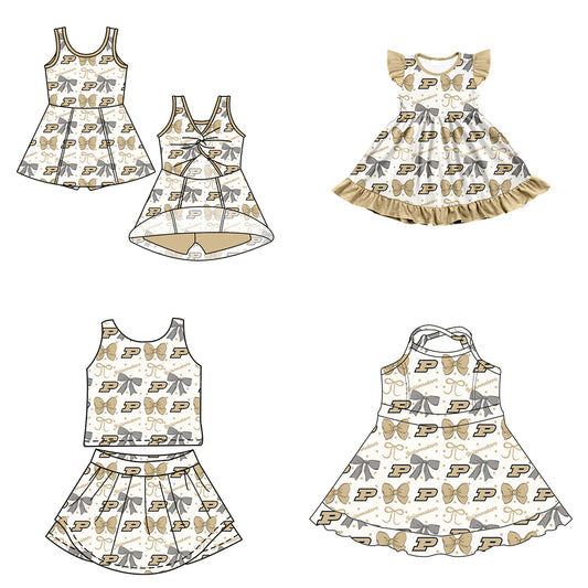 ( Moq 5 each style ) Baby Girl Toddler P Team Bows Sibling Dress Set 6.27