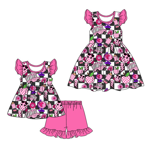 Baby Girl Back To School Pencil Apple Bus Sibling Dress Set ( Moq 5 Each Style ) 1.7