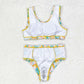 Baby Girl Orange Flower Tops Shorts Two Pieces Swimsuit