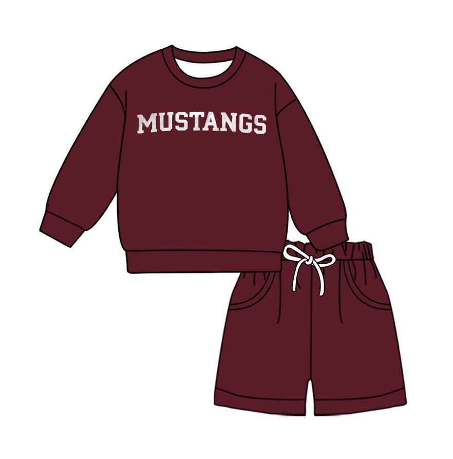 ( MOQ 5 ) Custom Design Baby Girls Long Sleeves Tops Shorts Sets (No.1-6)