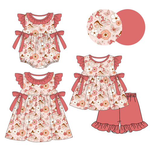 Baby Girl Flower Bows Sibling Romper Dress Set ( Moq 5 Each Style ) 1.9