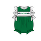 ( Moq 5 ) Baby Girls Kids Short Sleeves Bows Team Green Bubble Romper