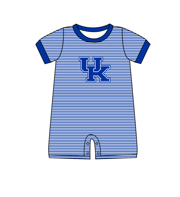 ( Moq 5 Each Style ) Baby Boys Girls Kids Blue Stripes Team Sibling Rompers Sets