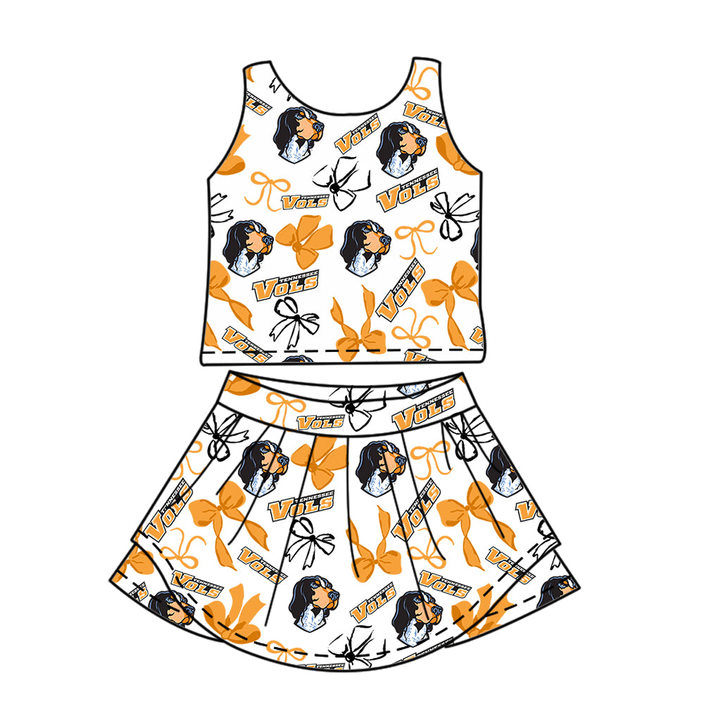( Moq 5 Each Style ) Baby Girls Toddler Dogs Bows Sibling Team Shorts Dresses Set Clothes