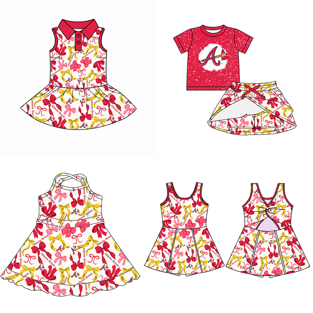 ( Moq 5 each style ) Baby Girl Team A Bows Sibling Dress Set 5.17