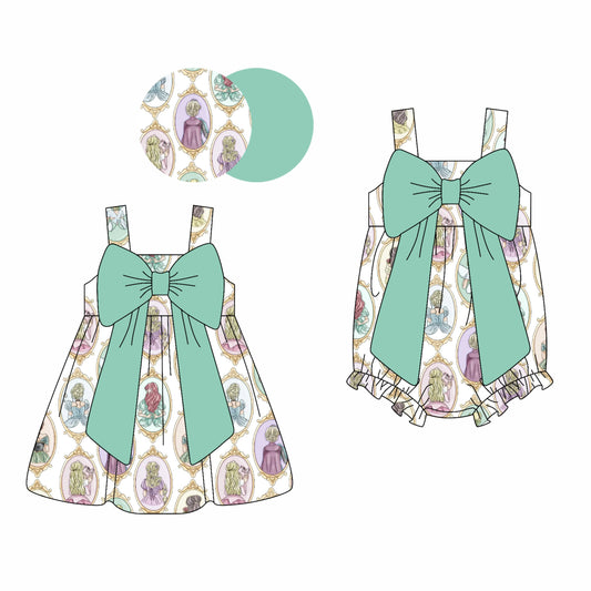 Baby Girl Straps Princess Bows Sibling Romper Dress ( Moq 5 Each Style ) 2.25