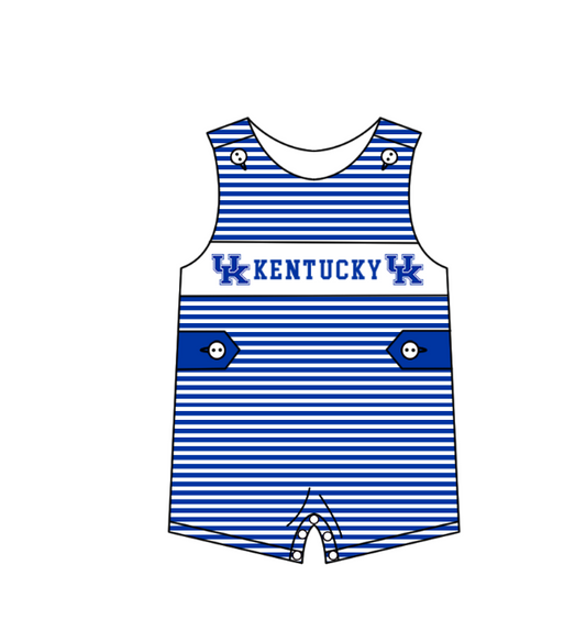 ( Moq 5 ) Baby Boys Kids Sleeveless Blue Stripes Team Romper 1.29