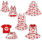 ( Moq 5 each style ) Baby Girl Toddler Team Red Bows Sibling Skort Dress Set 6.6