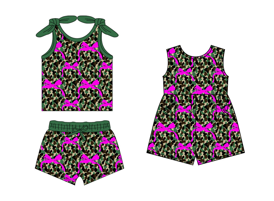 Baby Girl Bows Camo Sibling Jumpsuit Set ( Moq 5 Each Style ) 1.23