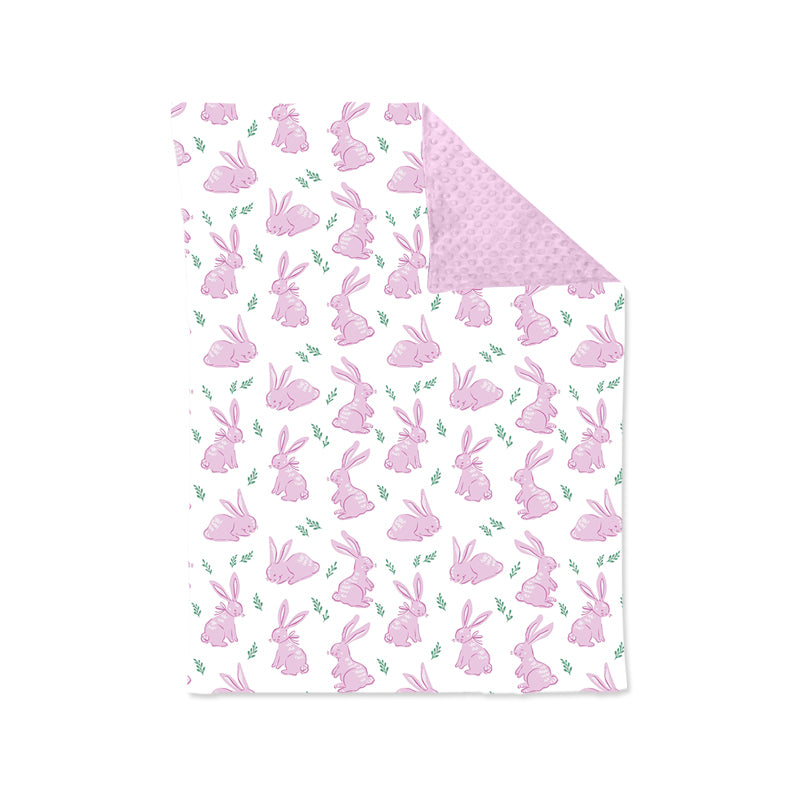 Baby Girl Infant Pink Rabbit Easter Blanket