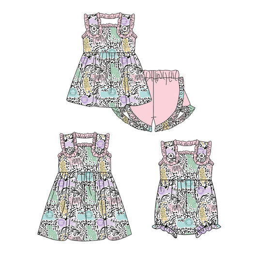 Baby Girl Sleeveless Animals Sibling Romper Dress Set ( Moq 5 Each Style ) 2.7