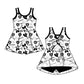 ( Moq 5 each style ) Baby Girl Toddler Team Black Bows Sibling Skort Dress Set 6.4