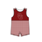 ( Moq 5 ) Baby Boys Kids Sleeveless Red Plaid Team Summer Romper