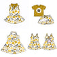 ( Moq 5 each style ) Baby Girl Team Star Bows Sibling Dress Set 5.15