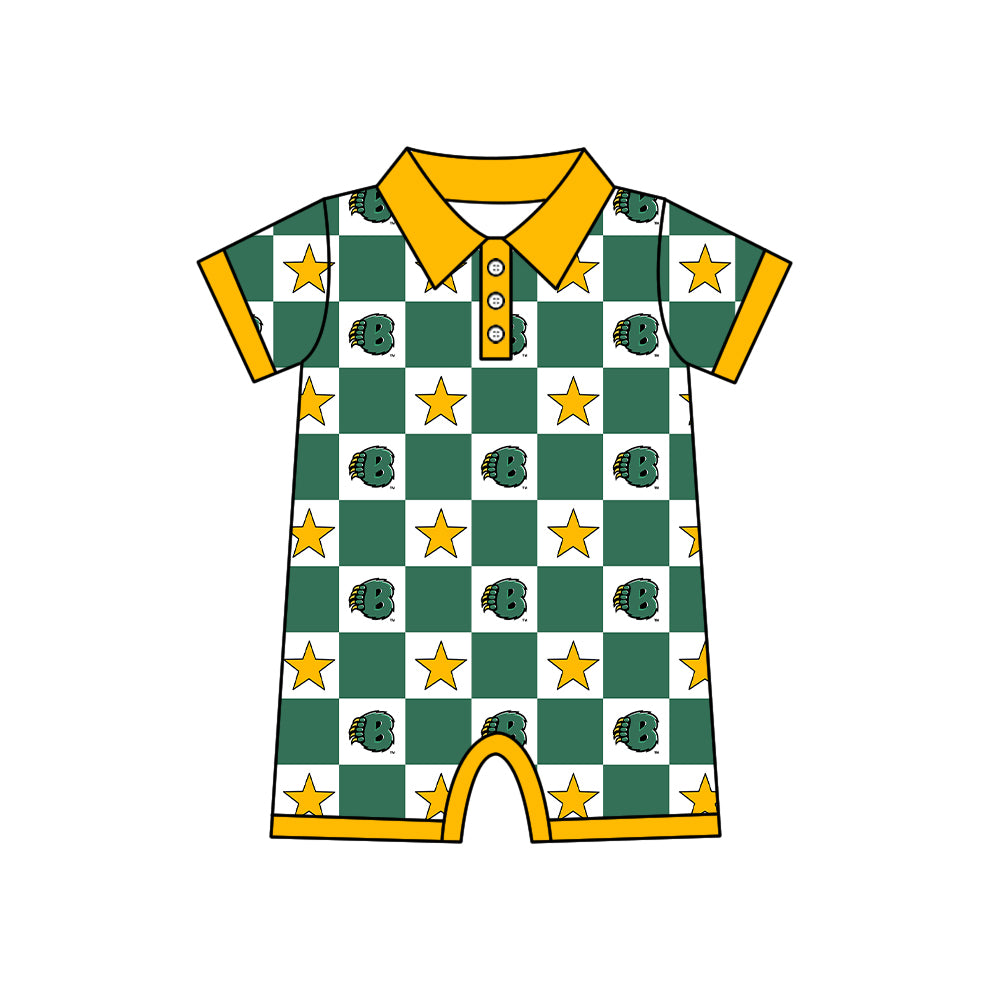 ( Moq 5 Each Style ) Baby Boys Girls Toddler Bows Green Plaid Team Sibling Shorts Dress Sets Clothes