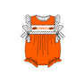 ( Moq 5 Each Style ) Baby Boys Girls Short Sleeves Team Sibling Orange Romper Dress Set
