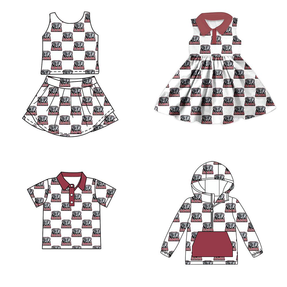 ( Moq 5 each style ) Baby Boy Girl Toddler Elephant Sibling Team Dress Shirt Set 7.12