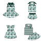 ( Moq 5 each style ) Baby Girl Toddler Team Green Bows Sibling Dress Set