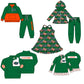 ( Moq 5 each style ) Baby Boy Girl  Team Football Sibling Green Shirt Dress Set 8.19