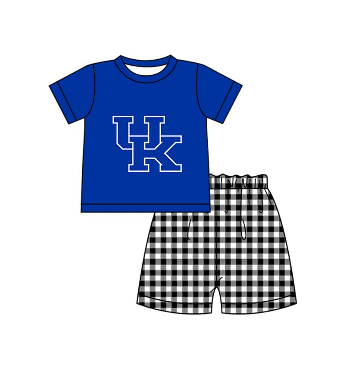 ( Moq 5 Each Style ) Baby Boys Girls Kids Plaid Team Sibling Blue Rompers Dress Sets