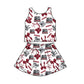 ( Moq 5 Each Style ) Baby Girls Kids Red Bows Elephant Sibling Team Shorts Dresses Set