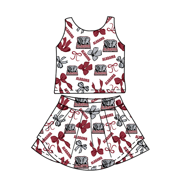( Moq 5 Each Style ) Baby Girls Kids Red Bows Elephant Sibling Team Shorts Dresses Set