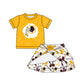 ( Moq 5 each style ) Baby Girl Toddler Team Yellow Bows Sibling Skort Dress Set 6.9