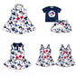 ( Moq 5 each style ) Baby Girl Team Bird Bows Sibling Dress Set 5.19