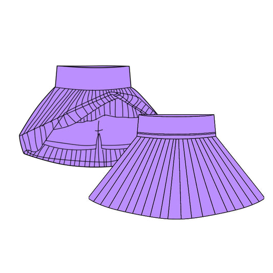 ( Moq 10 ) Baby Girl Purple Activity Wear Yoga Short Skirts Bottom