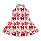 ( Moq 5 each style ) Baby Girl Toddler Team Red Bows Sibling Dress Set 6.26