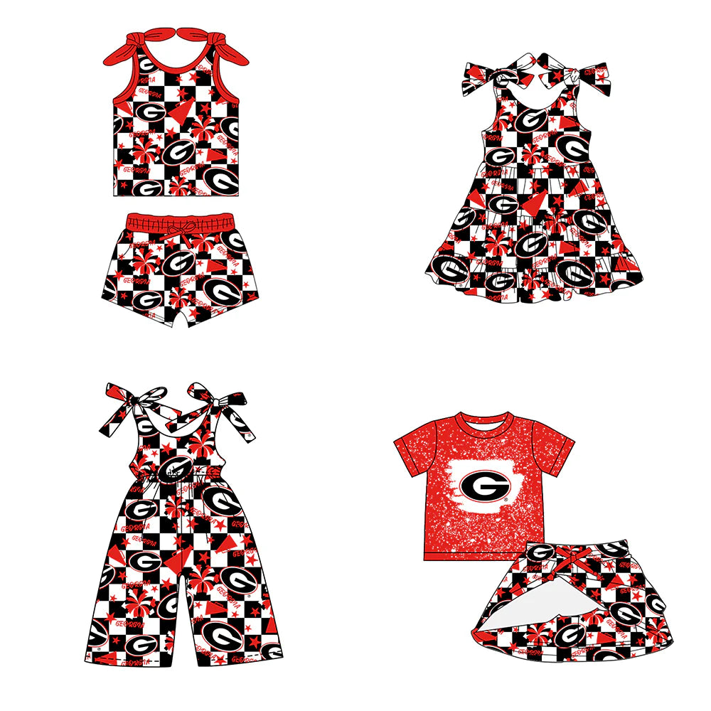 ( Moq 5 each style ) Baby Girl Toddler Cheer Sibling G Team Romper Dress Set 7.16