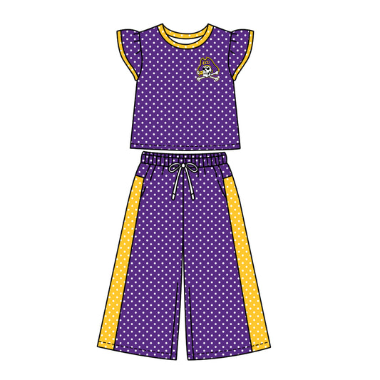 ( Moq 5 ) Baby Girls Kids Short Sleeves Shirt Pants Team Set Clothes
